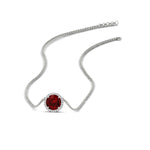 Load image into Gallery viewer, round-halo-ruby-1-carat-necklace-in-FDPD10984GRUDR-1.00CT-NL-WG-CS

