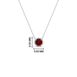 Load image into Gallery viewer, round-halo-ruby-1-carat-necklace-in-FDPD10984GRUDR-1.00CT-NL-WG-CS
