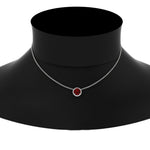 Load image into Gallery viewer, round-halo-ruby-1-carat-necklace-in-FDPD10984GRUDR-1.00CT-NL-WG-CS
