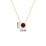 Load image into Gallery viewer, round-halo-ruby-1-carat-necklace-in-FDPD10984GRUDR-1.00CT-NL-YG-CS
