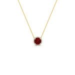 Load image into Gallery viewer, round-halo-ruby-1-carat-necklace-in-FDPD10984GRUDR-1.00CT-NL-YG-CS
