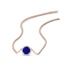 Load image into Gallery viewer, round-halo-sapphire-1-carat-necklace-in-FDPD10984GSABL-1.00CT-NL-RG-CS
