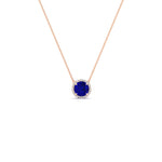 Load image into Gallery viewer, round-halo-sapphire-1-carat-necklace-in-FDPD10984GSABL-1.00CT-NL-RG-CS
