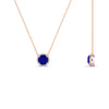 Load image into Gallery viewer, round-halo-sapphire-1-carat-necklace-in-FDPD10984GSABL-1.00CT-NL-RG-CS