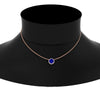 Load image into Gallery viewer, round-halo-sapphire-1-carat-necklace-in-FDPD10984GSABL-1.00CT-NL-RG-CS