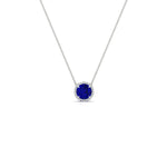 Load image into Gallery viewer, round-halo-sapphire-1-carat-necklace-in-FDPD10984GSABL-1.00CT-NL-WG-CS
