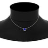 Load image into Gallery viewer, round-halo-sapphire-1-carat-necklace-in-FDPD10984GSABL-1.00CT-NL-WG-CS
