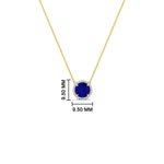 Load image into Gallery viewer, round-halo-sapphire-1-carat-necklace-in-FDPD10984GSABL-1.00CT-NL-YG-CS
