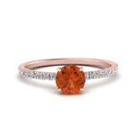 Load image into Gallery viewer, round-orange-sapphire-and-halo-engagement-ring-in-rose-gold-FD9168RORGSAOR-NL-RG-GS.jpg