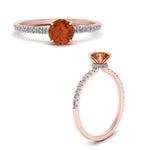 Load image into Gallery viewer, round-orange-sapphire-and-halo-engagement-ring-in-rose-gold-FD9168RORGSAOR-NL-RG-GS.jpg