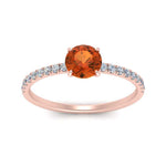 Load image into Gallery viewer, round-orange-sapphire-and-halo-engagement-ring-in-rose-gold-FD9168RORGSAOR-NL-RG-GS.jpg