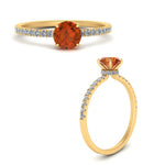 Load image into Gallery viewer, round-orange-sapphire-and-halo-engagement-ring-in-yellow-gold-FD9168RORGSAOR-NL-YG-GS.jpg