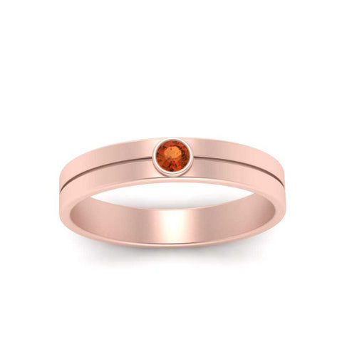 Round Inlay High Polish Mens Engagement Ring