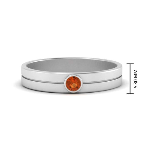 Round Inlay High Polish Mens Engagement Ring