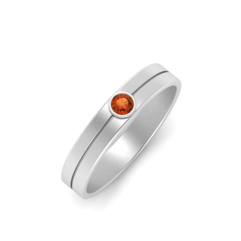 Round Inlay High Polish Mens Engagement Ring
