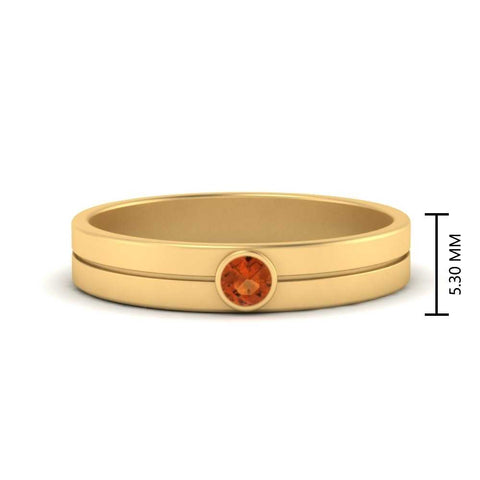 Round Inlay High Polish Mens Engagement Ring