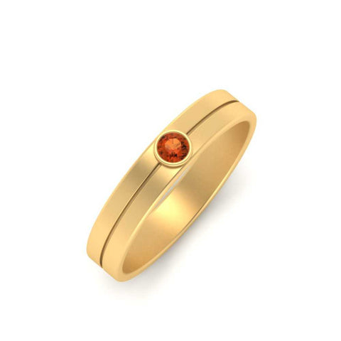 Round Inlay High Polish Mens Engagement Ring
