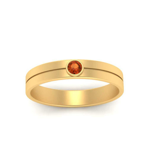 Round Inlay High Polish Mens Engagement Ring