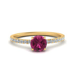 Load image into Gallery viewer, round-pink-sapphire-and-halo-engagement-ring-in-yellow-gold-FD9168RORGSADRPI-NL-YG-GS.jpg