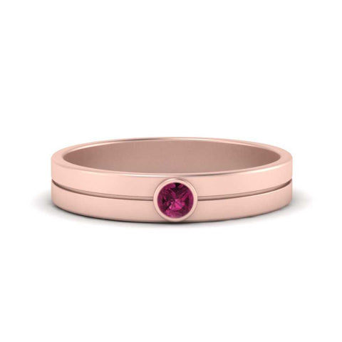 Round Inlay High Polish Mens Engagement Ring