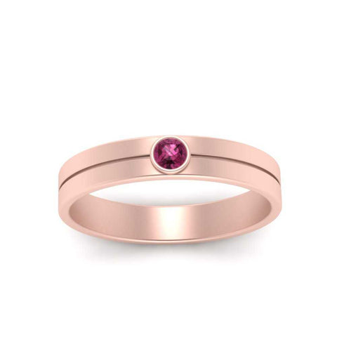 Round Inlay High Polish Mens Engagement Ring
