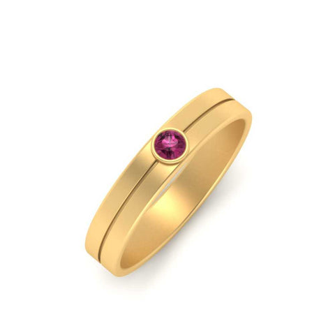 Round Inlay High Polish Mens Engagement Ring