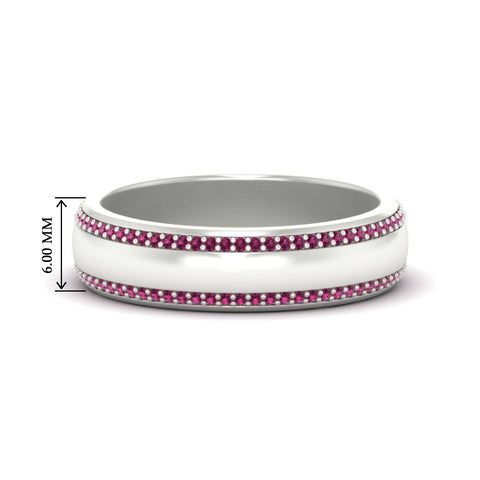 Beveled Edge Matte Eternity Mens Engagement Ring