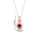 Load image into Gallery viewer, round-pink-sapphire-solitaire-infinity-knot-pendant-in-rose-gold

