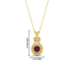 Load image into Gallery viewer, round-pink-sapphire-solitaire-infinity-knot-pendant-in-yellow-gold
