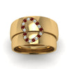 Load image into Gallery viewer, round-red-ruby-wedding-band-with-white-diamond-in-14K-yellow-gold-FD1144BGRUDR-NL-YG.jpg