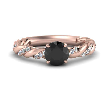 Round Rope Gemstone Engagement Ring