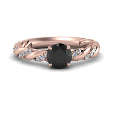 Round Rope Gemstone Engagement Ring