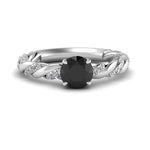 Load image into Gallery viewer, round-rope-black-diamond-engagement-ring-in-white-gold-FD9127RORGBK-NL-WG-GS.jpg
