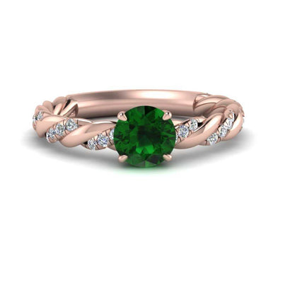 Round Rope Gemstone Engagement Ring