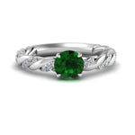 Load image into Gallery viewer, round-rope-emerald-engagement-ring-in-white-gold-FD9127RORGEM-NL-WG-GS.jpg
