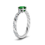 Load image into Gallery viewer, round-rope-emerald-engagement-ring-in-white-gold-FD9127RORGEM-NL-WG-GS.jpg
