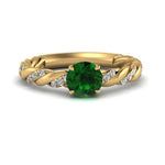 Load image into Gallery viewer, round-rope-emerald-engagement-ring-in-yellow-gold-FD9127RORGEM-NL-YG-GS.jpg
