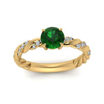 Load image into Gallery viewer, round-rope-emerald-engagement-ring-in-yellow-gold-FD9127RORGEM-NL-YG-GS.jpg
