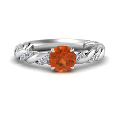 Round Rope Gemstone Engagement Ring