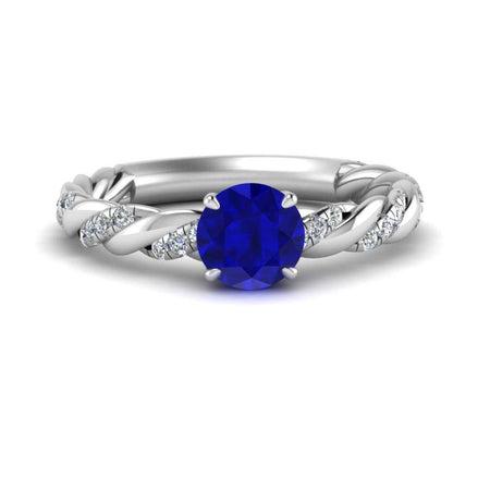 Round Rope Gemstone Engagement Ring