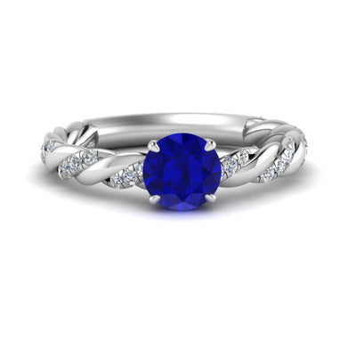 Round Rope Gemstone Engagement Ring