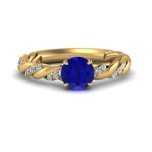 Round Rope Gemstone Engagement Ring