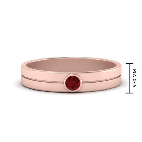 Round Inlay High Polish Mens Engagement Ring