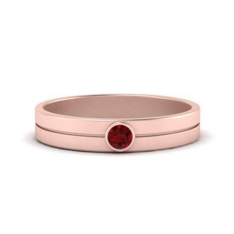 Round Inlay High Polish Mens Engagement Ring