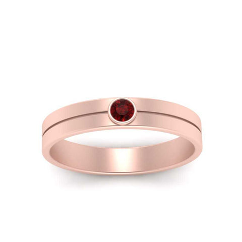 Round Inlay High Polish Mens Engagement Ring