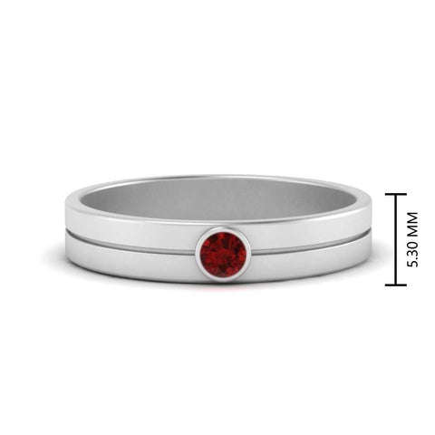 Round Inlay High Polish Mens Engagement Ring
