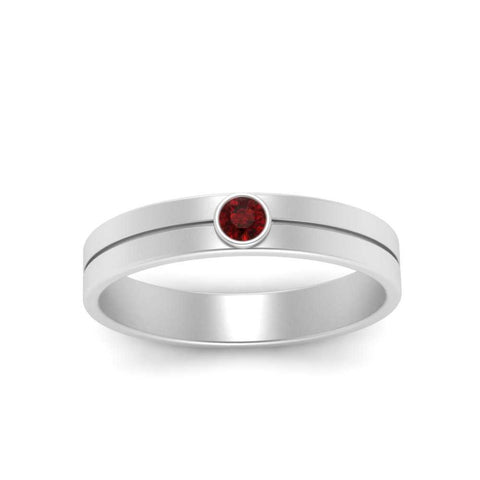 Round Inlay High Polish Mens Engagement Ring