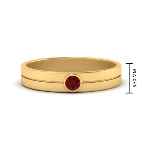 Round Inlay High Polish Mens Engagement Ring