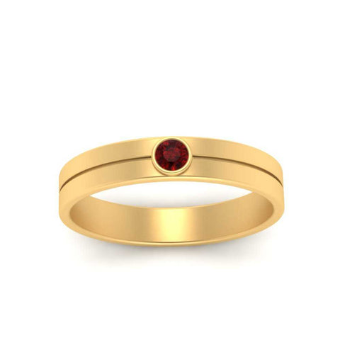 Round Inlay High Polish Mens Engagement Ring