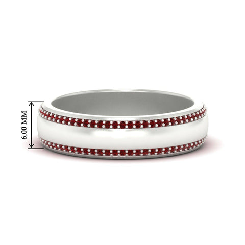 Beveled Edge Matte Eternity Mens Engagement Ring